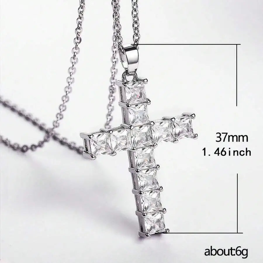 New Fashion Necklaces Female Pendants Gold Multi Color Crystal Jesus Cross Pendant For Women Necklace Party Leisure Time Jewelry