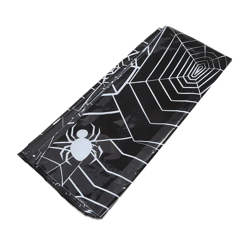 Halloween Party Spider Web Disposable Paper Plates Cup Tablecloth Kids Favor Candy Bag Happy Helloween Birthday Party Decoration