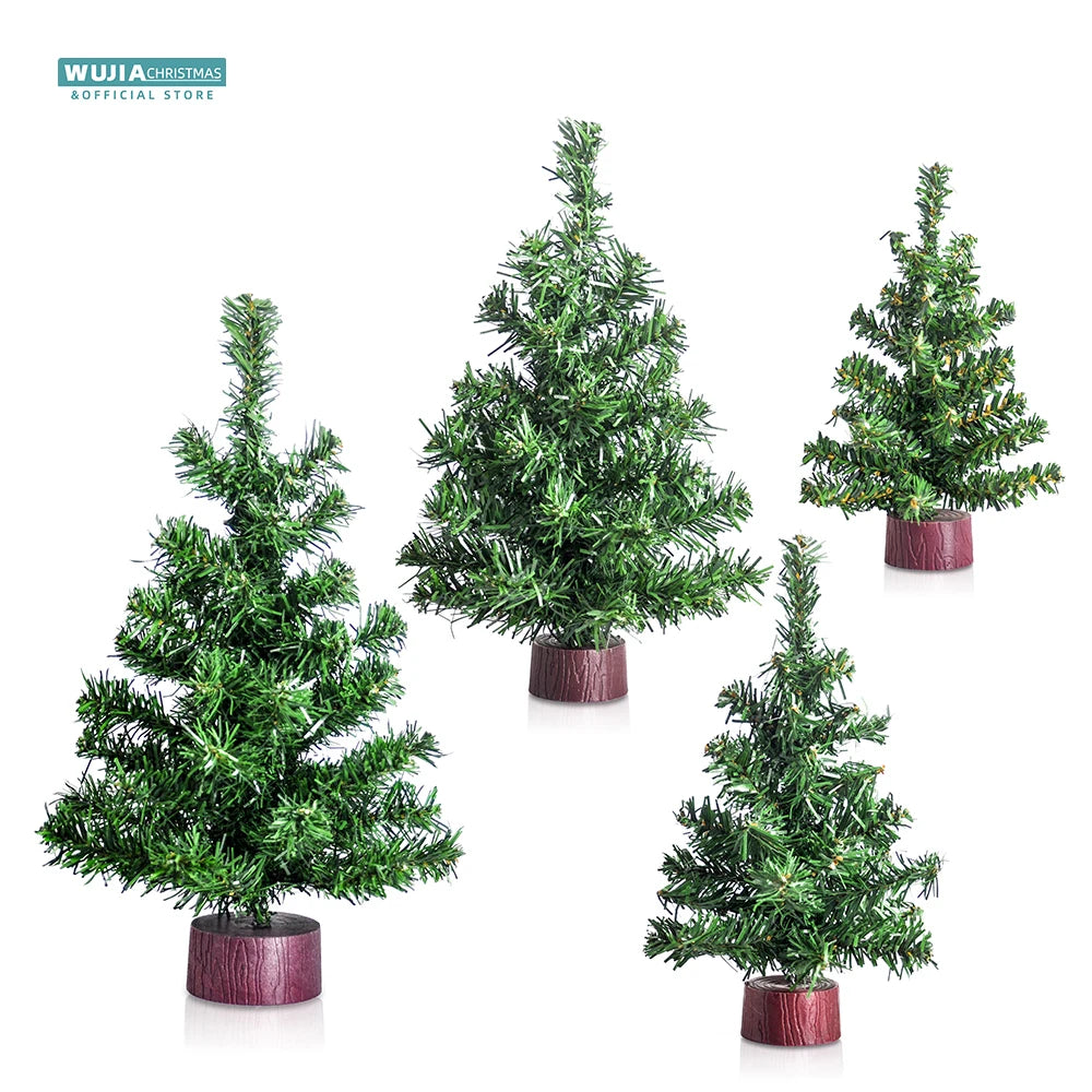 20/25/30/40cm Artificial Christmas Tree Desktop Decor Simulation Small Pine Tree Home Noel Navidad Ornaments New Year Kids Gifts