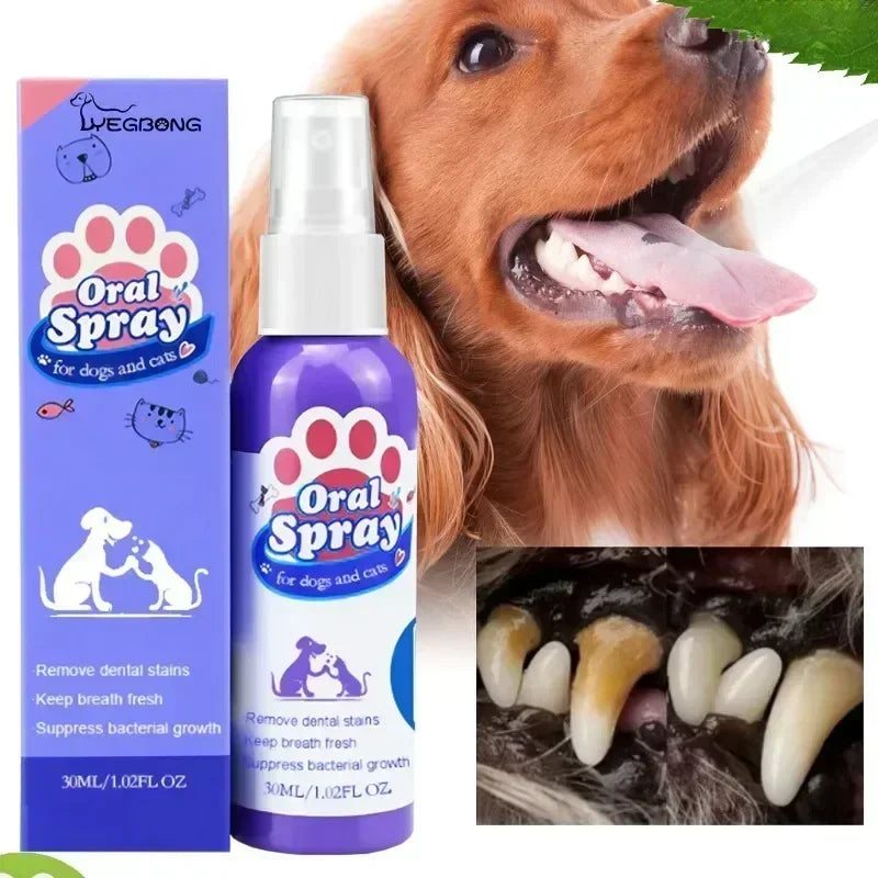 Pet Teeth Cleaning Spray Oral Care Remove Tooth Stains Keep Fresh Breath for Cats and Dogs Whitening  Remove bad breath