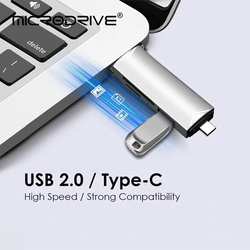 OTG Type C 6 in 1 Micro TF card Reader type c to usb otg adapter USB 3.0 TF card USB flash drive Multifunctional Card Reader