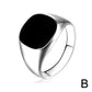 Stainless Steel Square Signet for Men Black Enamel Men's Pinky Rings Hip Hop Rings Husband Dad Christmas Gifts for Him