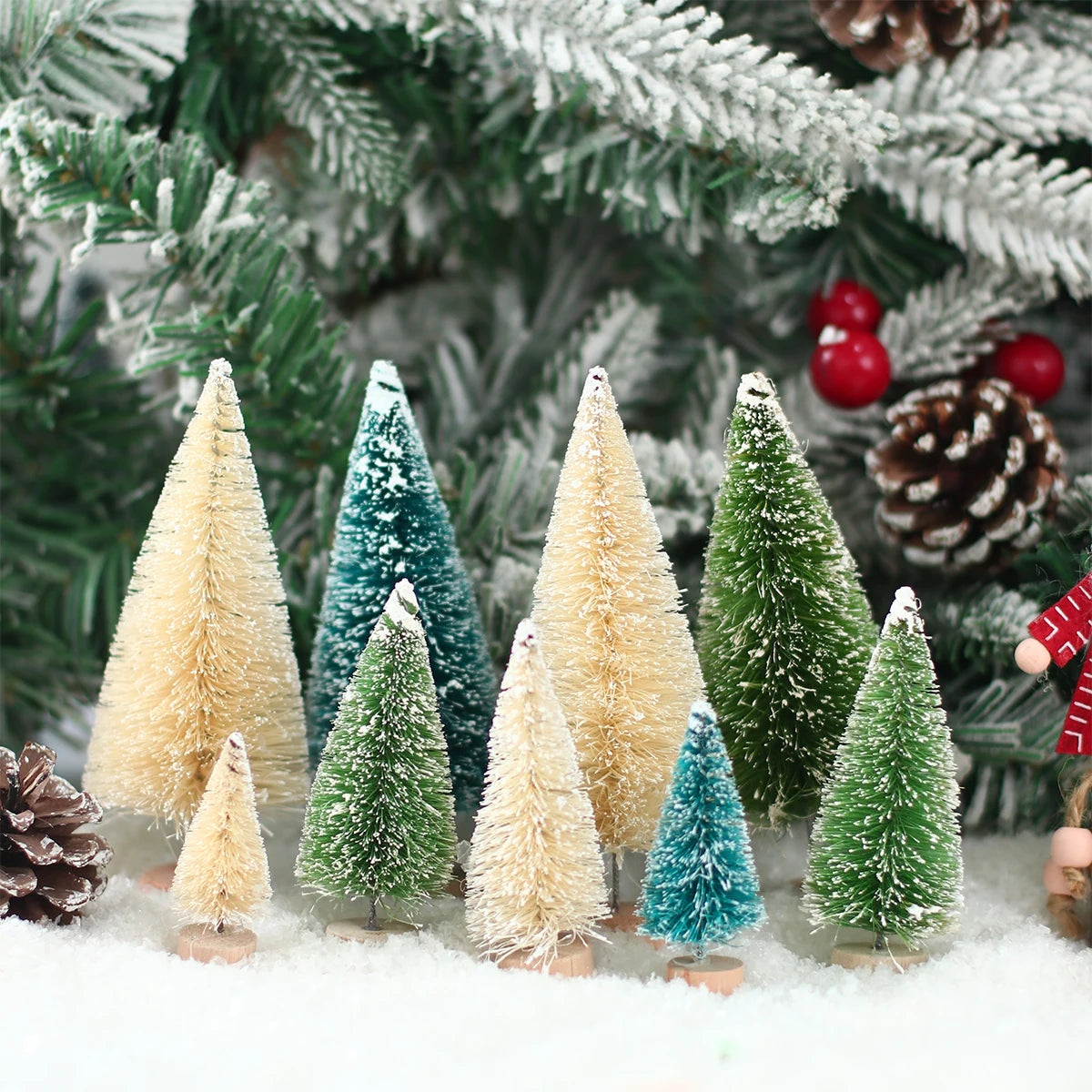 Mini Artificial Christmas Tree Christmas Decorations for Home 2024 Small Sisal Xmas Ornaments Navidad New Year Table Decor 2025