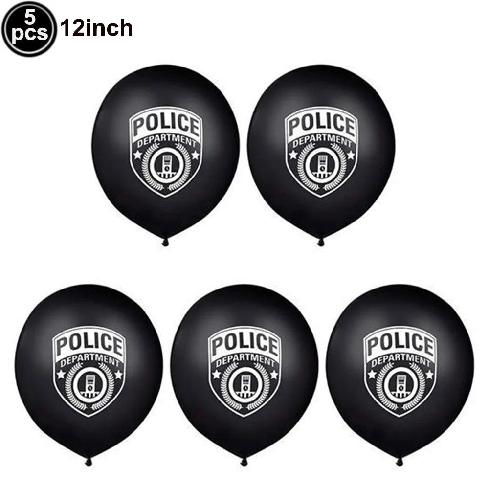 5-50pcs Police Party Latex Balloons Police Themed Party Supplies  Cop Retirement Party Decoration  Police Theme Baby Shower