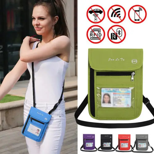 Travel Phone Belt RFID Blocking Waterproof Waist Bag Fanny Pack Hidden Wallet Signal RFID Blocker Passport Holder Bag 15*35cm