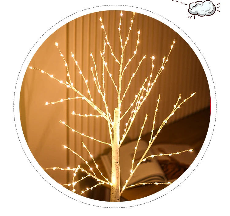 Christmas Decoration LED Birch Tree Bedroom Light for Landscape Luminous Decoration New Year DIY Decor Christmas Tree Party Gift