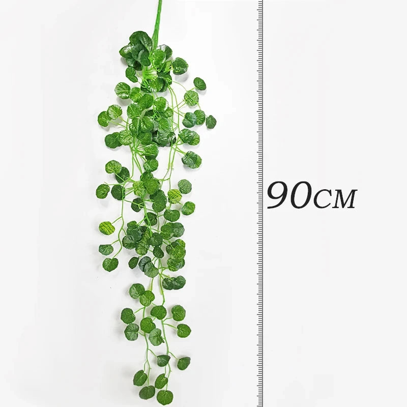 90CM Artificial Persian Fern Leaves Vines Plants Plastic Grass Hhome Room Decor Hanging Fake Plant Leaf Wedding Party Wall Decor