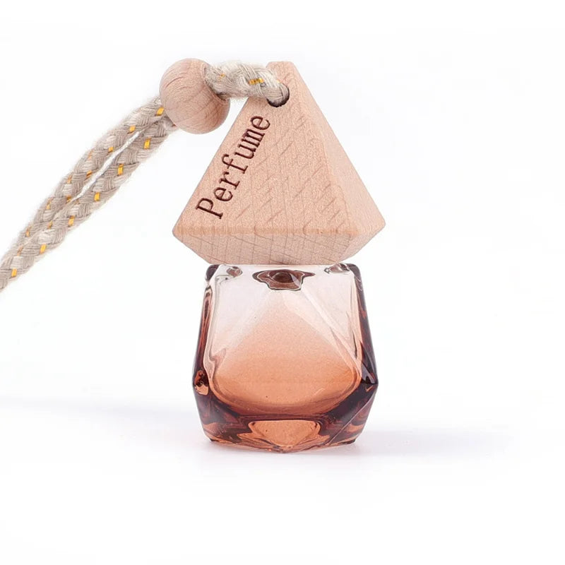 Auto Aromatherapy Fragrance Pendent Bottle Perfume Diffuser Automotive Decoration Car Hanging Glass Bottle Empty Perfume