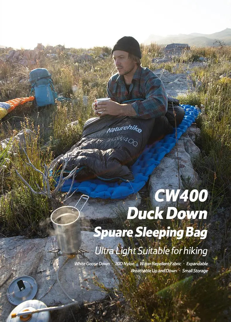 Naturehike Outdoor Duck Down Sleeping Bag Ultralight Portable 0°C~5°C Winter Camping Warm 1 Person Envelope 750FP Sleeping Bag