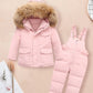 Parka Real Fur Hooded Boy Baby Overalls Winter Down Jacket Warm Kids Coat Child Snowsuit Snow toddler girl Clothes Clothing Set