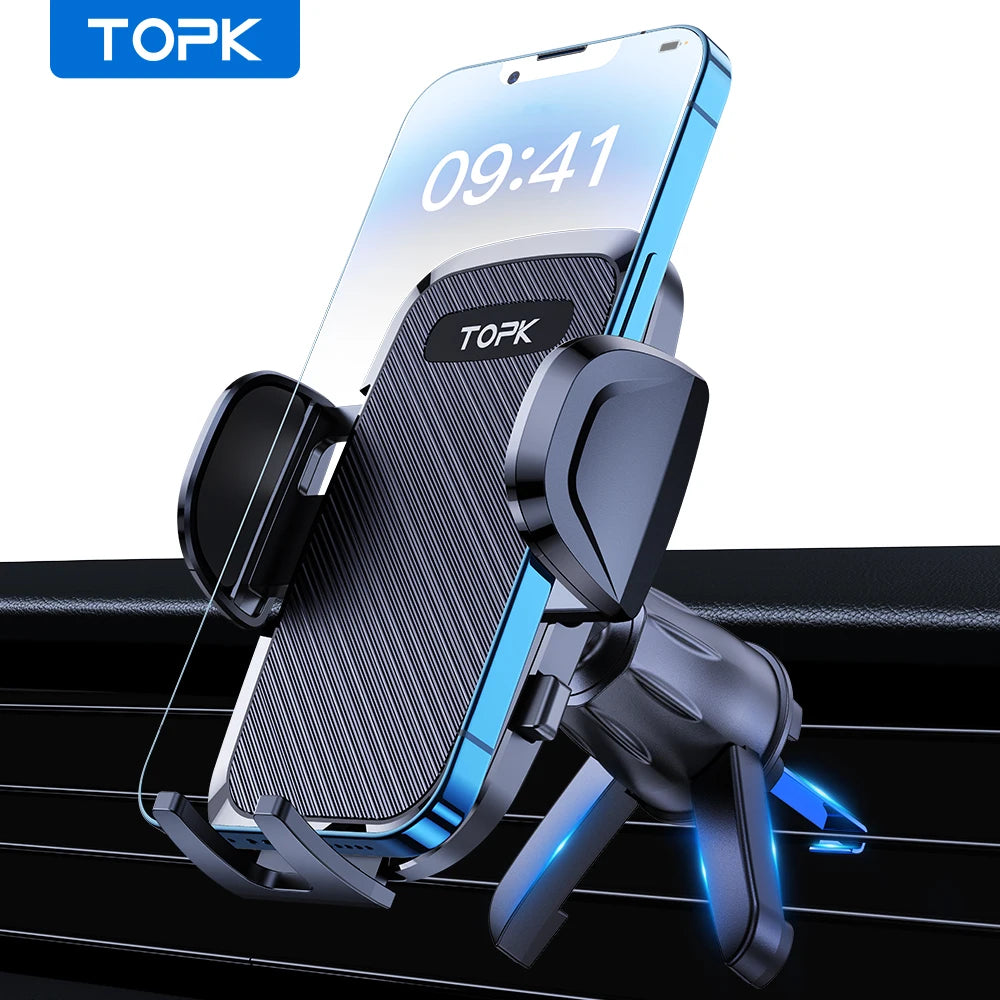 TOPK Universal Car Bracket Gravity Auto Phone Holder Car Air Vent Clip Mount Mobile Phone Holder Cell Phone Stand For All Phones