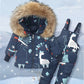 Children Clothing Set Hooded Parka Boy Baby Overalls toddler Girl Clothes Winter Warm Down Jacket Kids dinosaur Coat Snowsuit