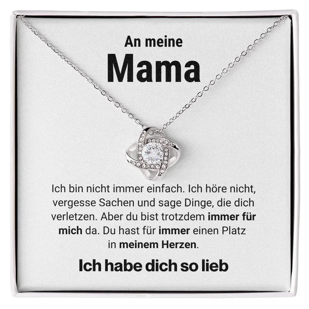 Liebesknoten Halskette "Nicht einfach" Germany To My Mom Gift Necklace Women 2023 Love Knot Heart Necklaces Christmas Day Gifts