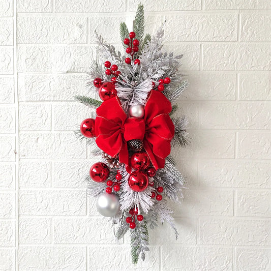 Christmas Wreath Garland Ornament For Front Door Wall Window Party Supplies Festival Door Window Decor Christmas Decortions