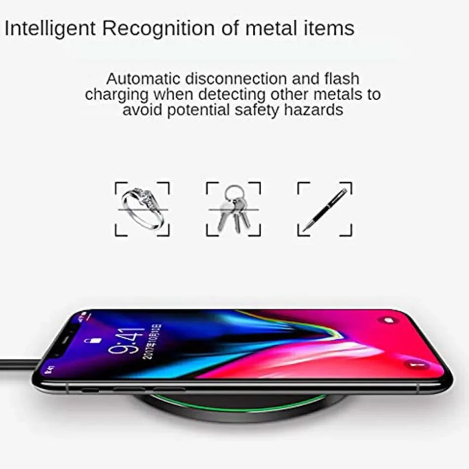 100W fast Wireless Charger Pad Stand Desktop Ultra-thin Mobile Phone Charging Dock Station For iPhone 16 15 14 13 Samsung HUAWEI