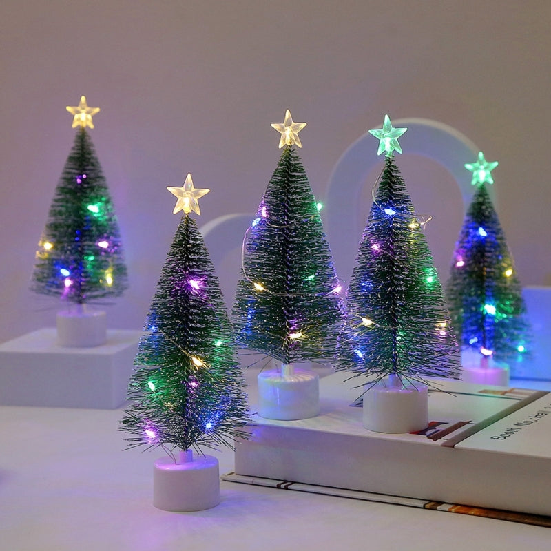 17cm LED Mini Christmas Tree with Multicolor String Lights Small Christmas Tree