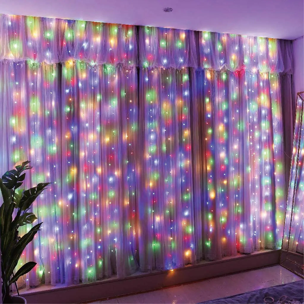 LED Curtain Lights 6m/3m USB Warm Fairy String Lights Festival Lighting Window Lamp Home Bedroom Wedding Christmas Decoration