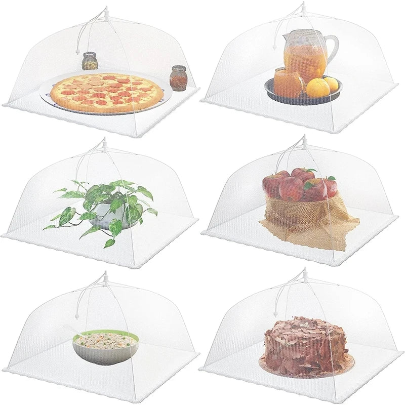 Kitchen Foldable Food Mesh Cover Anti-fly Umbrella Tent Cover Vegetable Fruit Breathable Insect-Proof Lid Food Protection Gadget