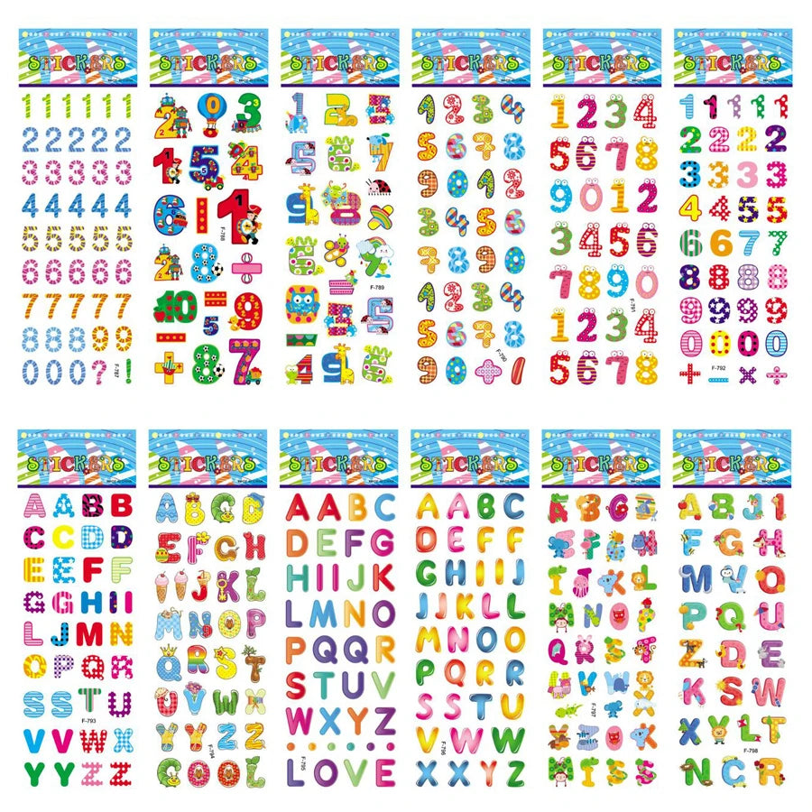 5 Sheets Kids Stickers Puffy Stickers for Children Birthday Christmas New Year Gift for Girl Boy Scrapbooking Cartoon Stickers