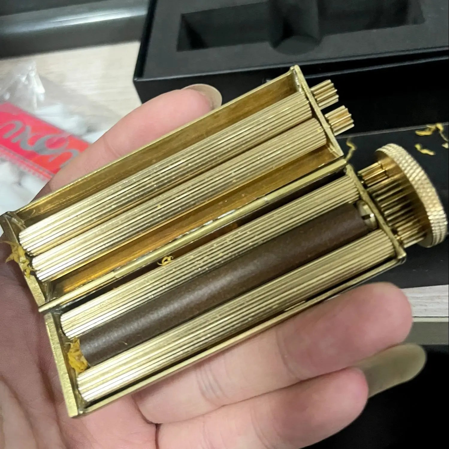 仿古风格黄铜卷烟器材质手动机械手感卷烟机复古怀旧 70MM 卷纸器