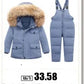 New Girls clothing Winter Warm down Cotton Jackets Children parka faux Fur Collar Coat Girl Thicken overalls Hooded kids Clothes