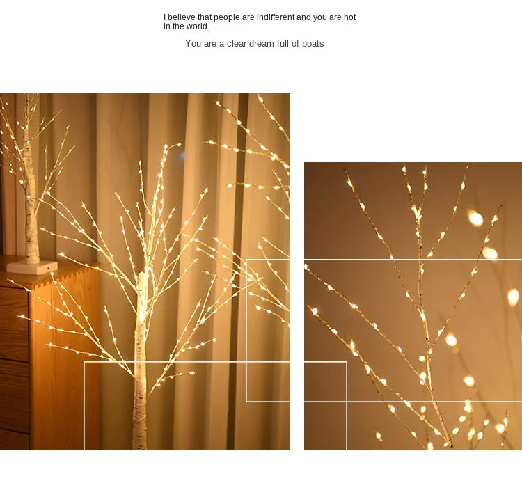 Christmas Decoration LED Birch Tree Bedroom Light for Landscape Luminous Decoration New Year DIY Decor Christmas Tree Party Gift