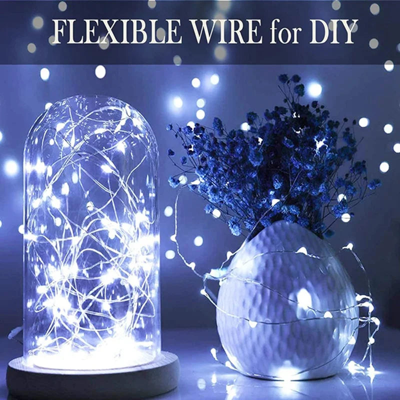 Bulbusbow 20 Pack Battery Powered Silver Copper Wire Fairy Lights