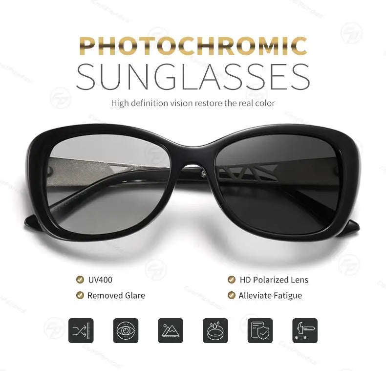 New Luxury Brand Diamond Photochromic Sunglasses Women Polarized Glasses Driving Anti-glare Sun Glasses oculos de sol feminino