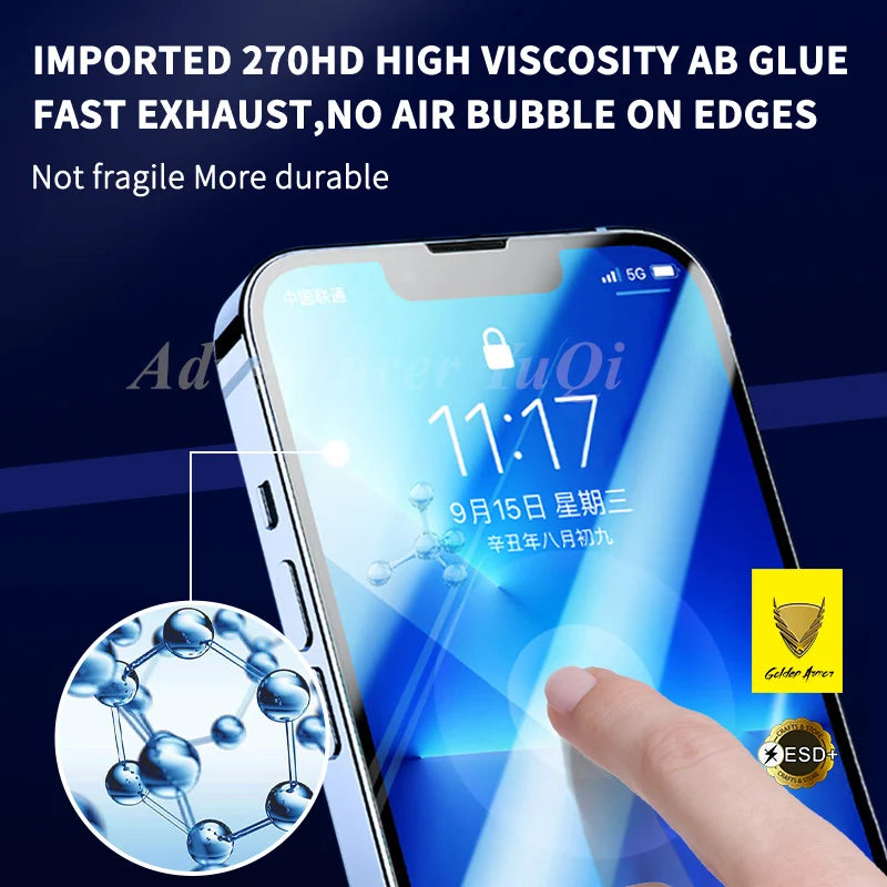 2pcs Premium Tempered Glass For iPhone 16 15 14 13 12 11 Screen Protector Pro Max Full Glue X XR XS 7 8 Plus Armor Retail Box ok