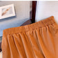 Plus-size women's summer casual commuting loose comfortable shorts Black khaki elastic waist with pockets minimalist style pants