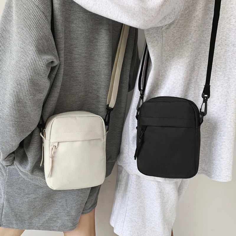 Messenger Sling Bags For Men Casual Canvas Small Zipper Crossbody Pouch Simple Small Crossbody Shoulder Bag Men Bag