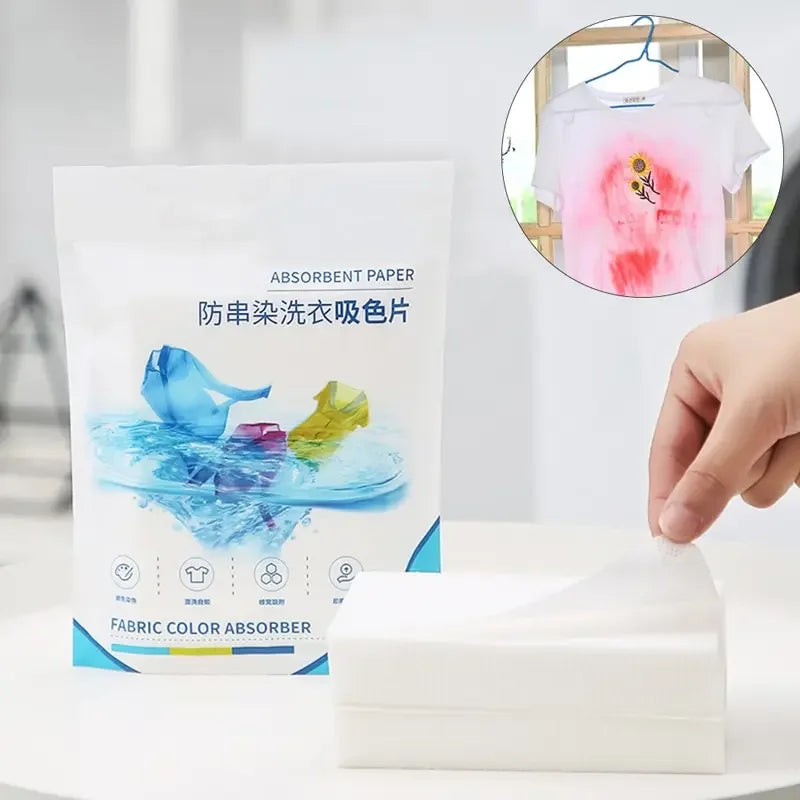 50 PCS/Bag Laundry Tablets Laundry Paper Anti-Staining Clothes Sheets Anti-String Mixing Color Absorption Washing Accessories 