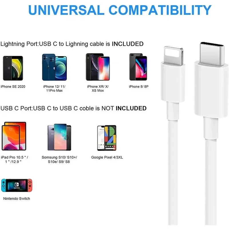 30W Fast Charging Cable For Apple iPhone 14 13 12 11 Pro Max Mini USB C Quick Cable For X XR XS 8 7 14 Plus SE Phone Accessories