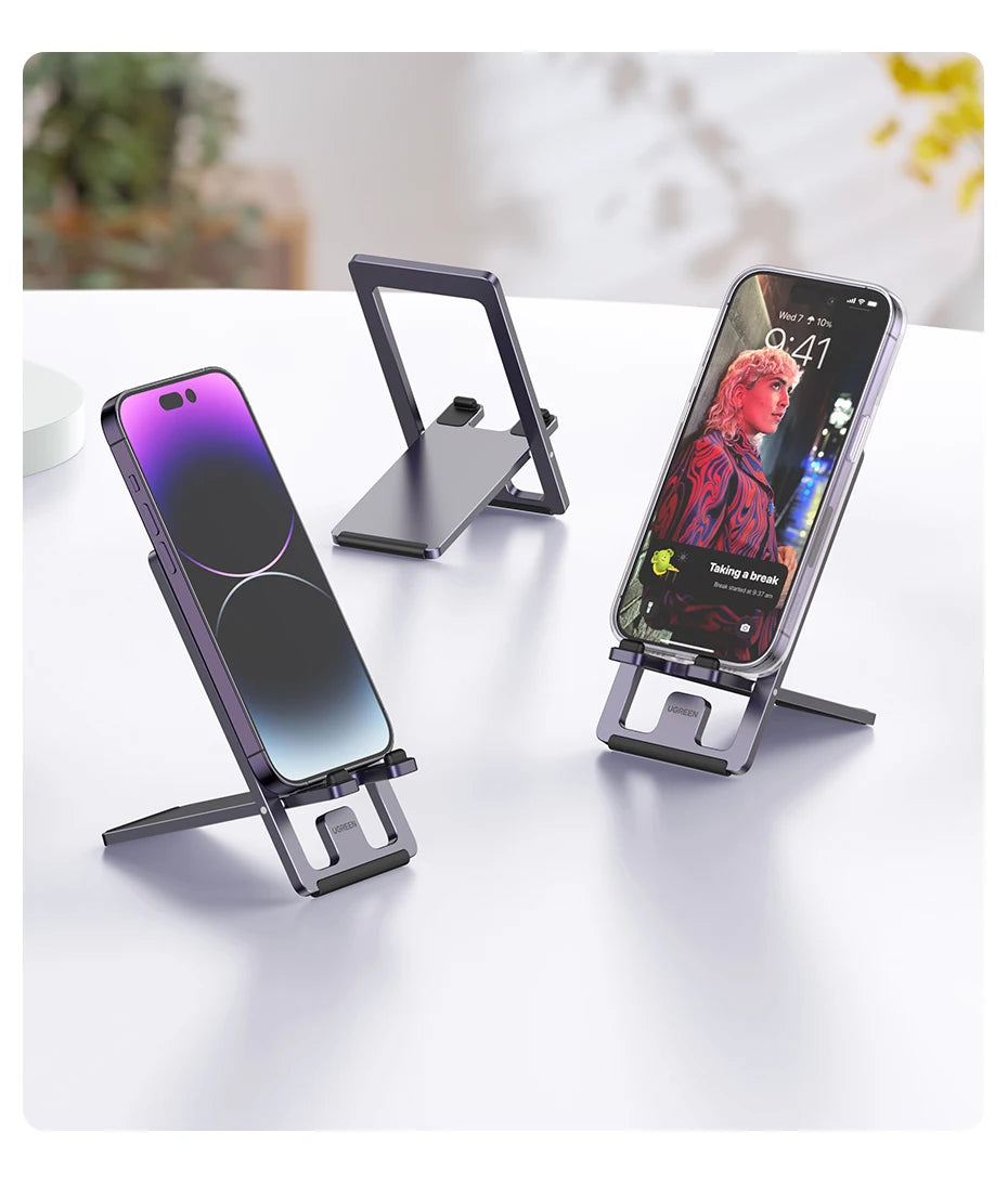 【New-in Sale】UGREEN Phone Holder Aluminum Desk Phone Stand For iPhone 16 15 14 Pro Xiaomi Samsung  Mobile Phone Support Tablet