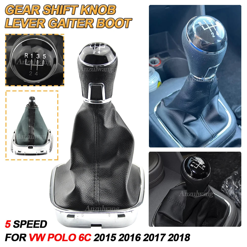 适用于大众大众 Polo 6C 2015 2016 2017 2018 汽车造型全新手动 5 速变速杆换档旋钮