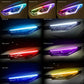 NLpearl 2Pcs RGB Daytime Running Light DRL Universal Flexible Flowing Multi Color LED Strip Turn Signal Lights  For Headlight