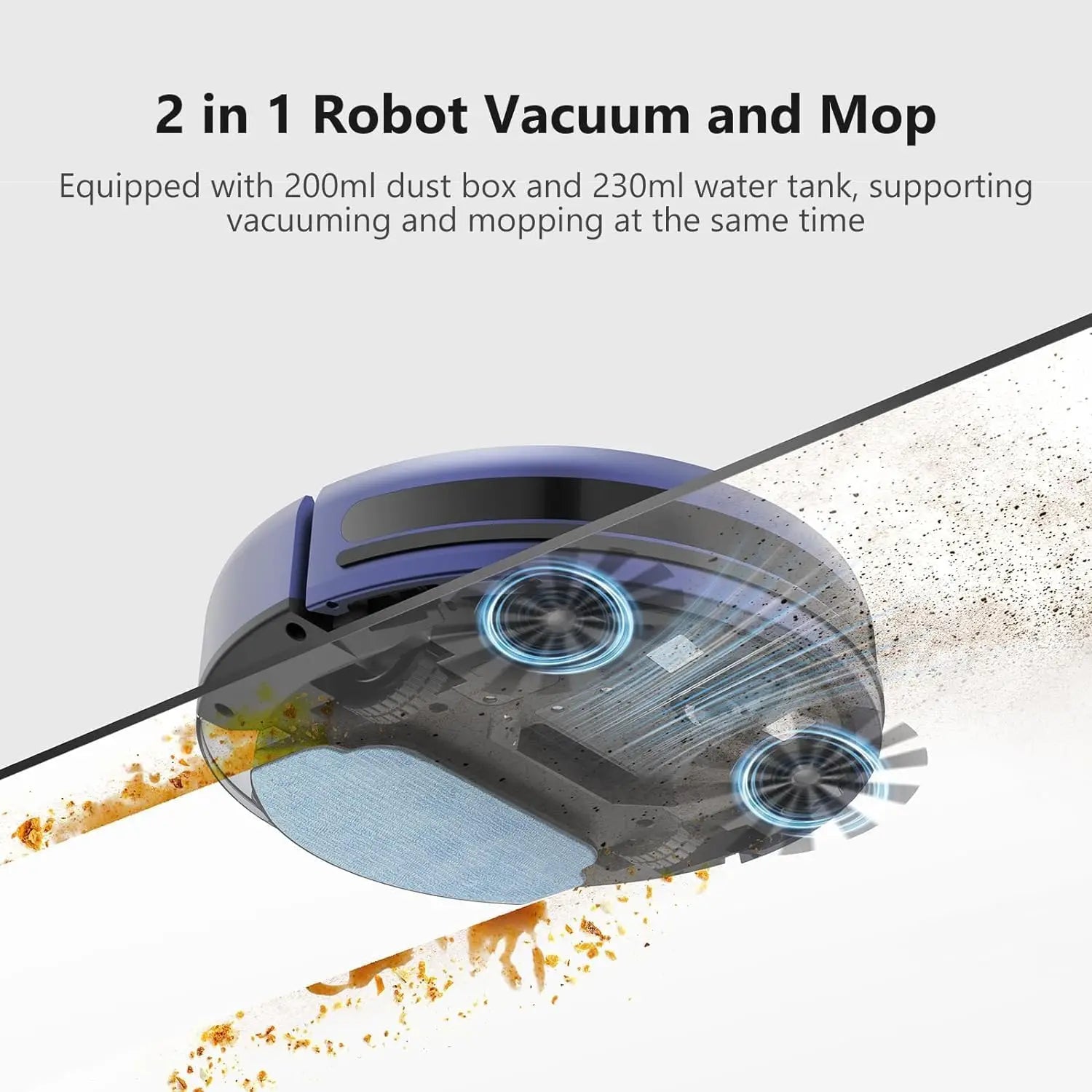 Vacuum and Mop Combo,  Robotic Vacuum Cleaner with Schedule, 2 in 1 Mopping Robot Vacuum with Water Tank an