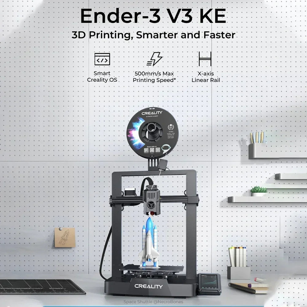 ترقية طابعة Creality 3D Ender-3 V3 KE مع طارد Sprinte Direct Drive وتسوية تلقائية بدون استخدام اليدين ولوحة أم صامتة 32 بت