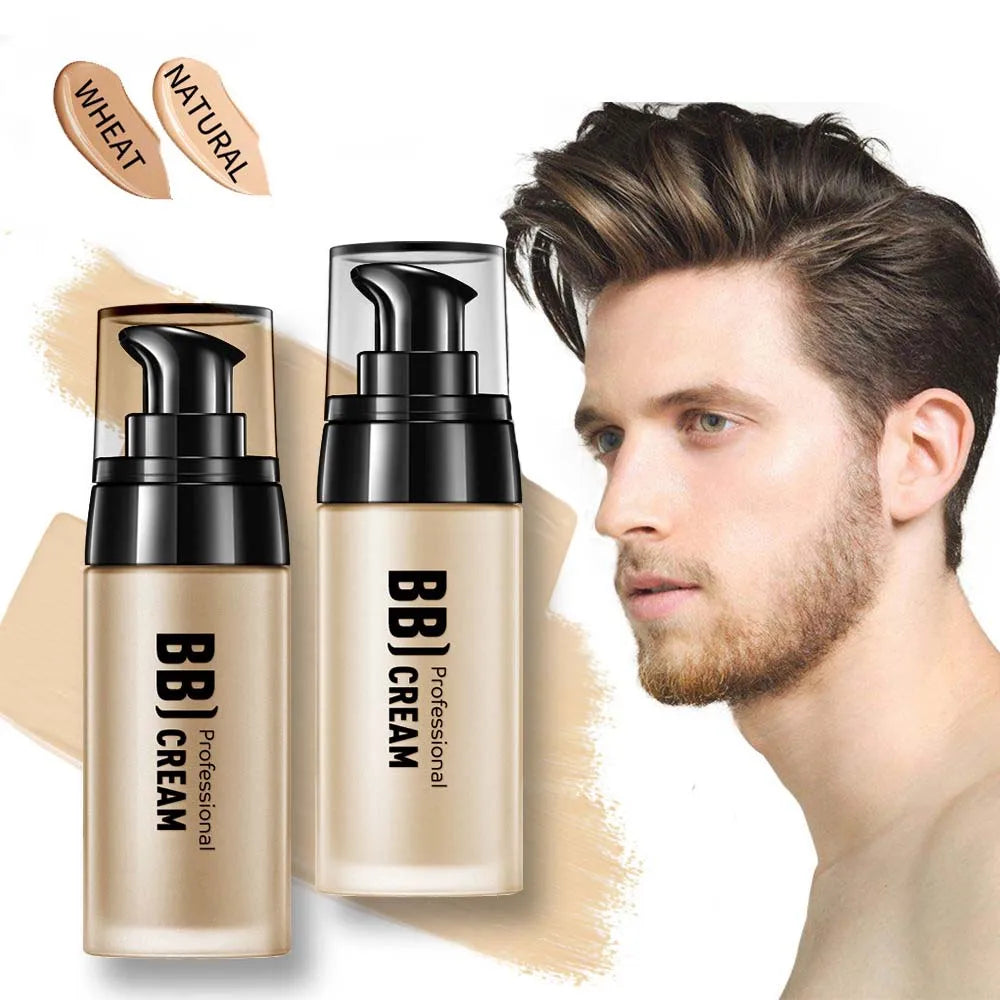 BB Cream for Men Full Coverage Facial Concealer Long Lasting Makeup Foundation Waterproof Men BB Liquid Foundation Cosmetics