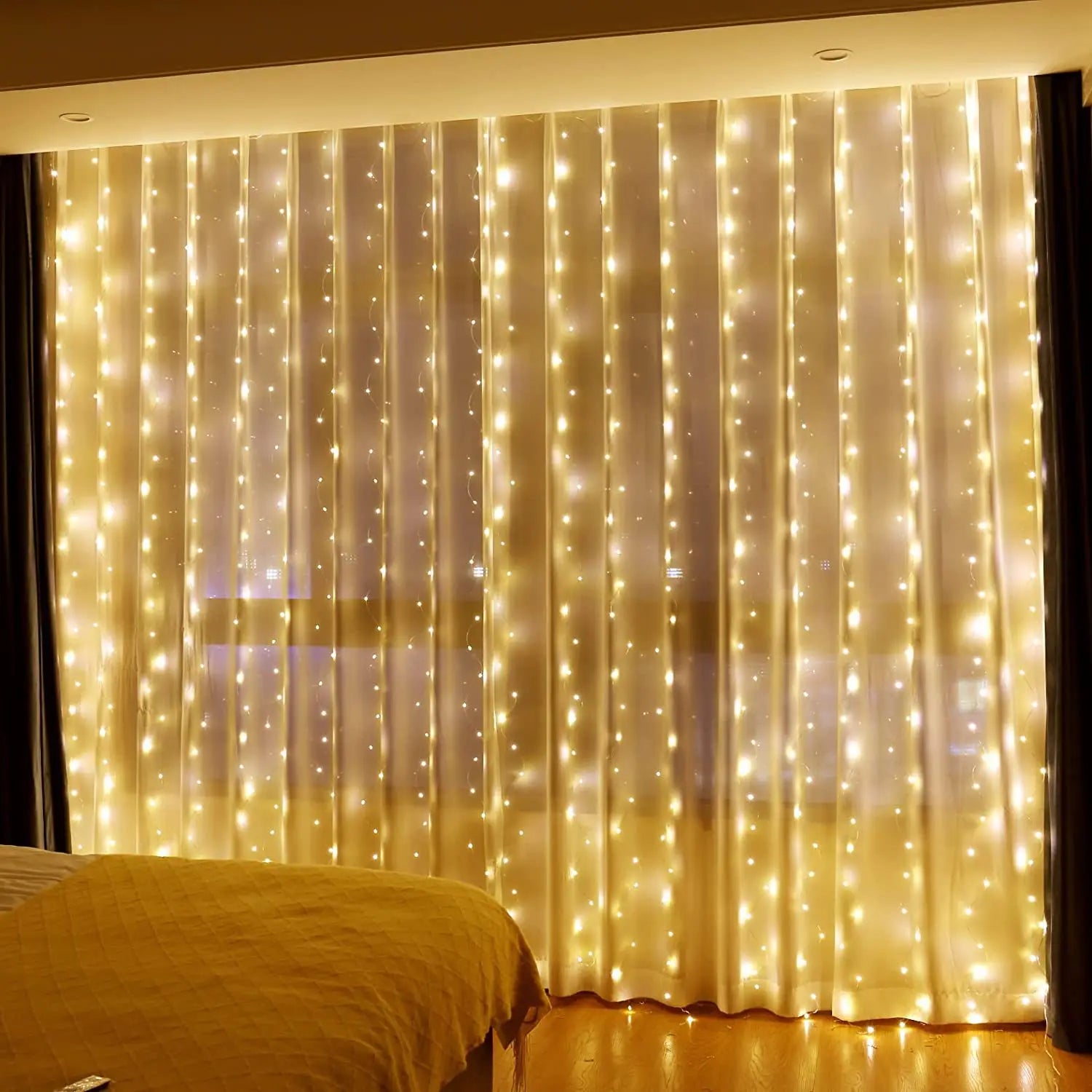 LED Curtain Lights 6m/3m USB Warm Fairy String Lights Festival Lighting Window Lamp Home Bedroom Wedding Christmas Decoration