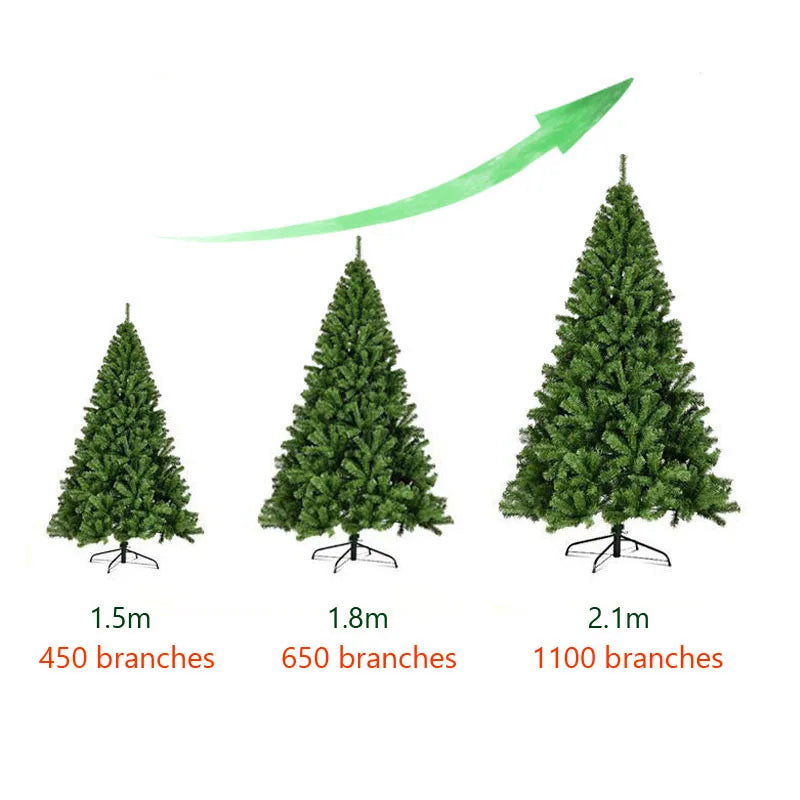 1.5m 1.8m 2.1m Encryption Green PVC Large Christmas Tree Christmas Decoration 2024 New Year Home Party Scene Decoration