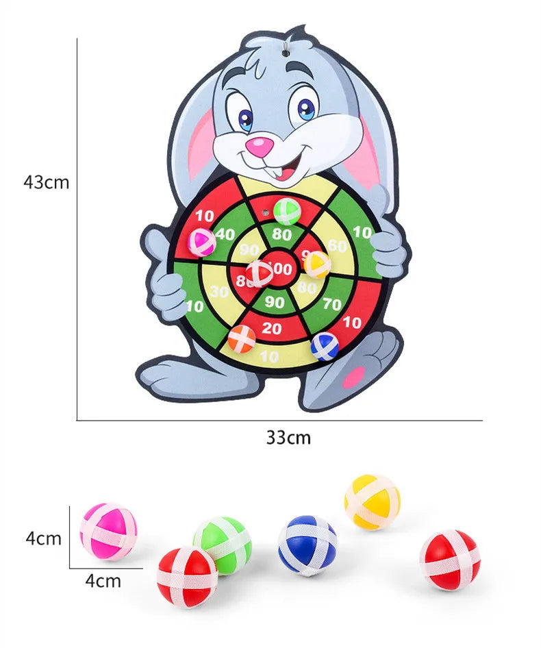 Child Montessori Toys for Kids 2 to 4 Years Old Cartoon Animal Dart Board Sticky Ball Family Interactive Educational Toys Baby