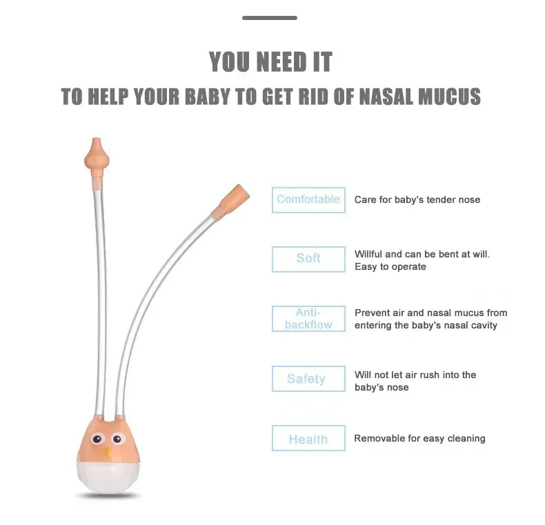 Baby Nasal Aspirator Infant Nasal Suction Snot Cleaner Baby Mouth Suction Catheter Children Cleansing Sucker Nose Cleaning Tools