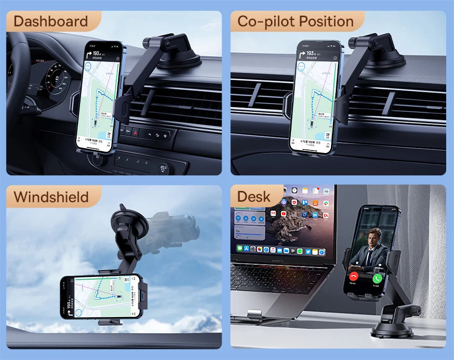 Baseus Car Phone Holder Sucker for Dashboard Windshield Vent Mobile Car Holder Clamp For iPhone Pro Max X Xiaomi Huawei Samsung