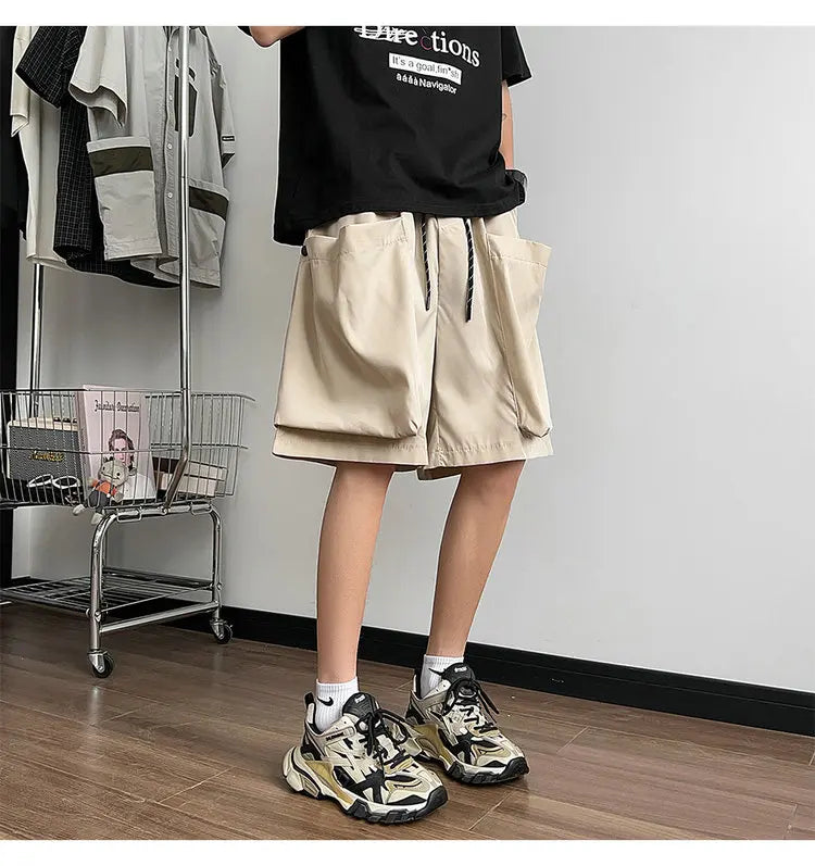 Fashion Men Cargo Short Pants Big Pocket Hip Hop Shorts Male Summer Casual Jogger Bermuda Shorts Men Woman New Streetwear