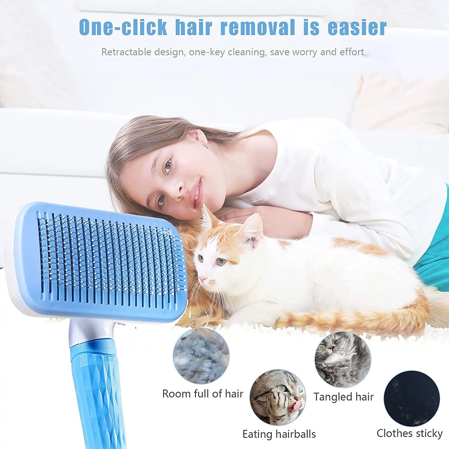 Dog Hair Remover Brush Cat Dog Hair Grooming And Care Comb For Long Hair Dog Pet Removes Hairs Cleaning Bath Brush Dog Supplies