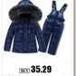 Parka Real Fur Hooded Boy Baby Overalls Winter Down Jacket Warm Kids Coat Child Snowsuit Snow toddler girl Clothes Clothing Set