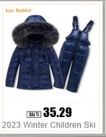 Parka Real Fur Hooded Boy Baby Overalls Winter Down Jacket Warm Kids Coat Child Snowsuit Snow toddler girl Clothes Clothing Set