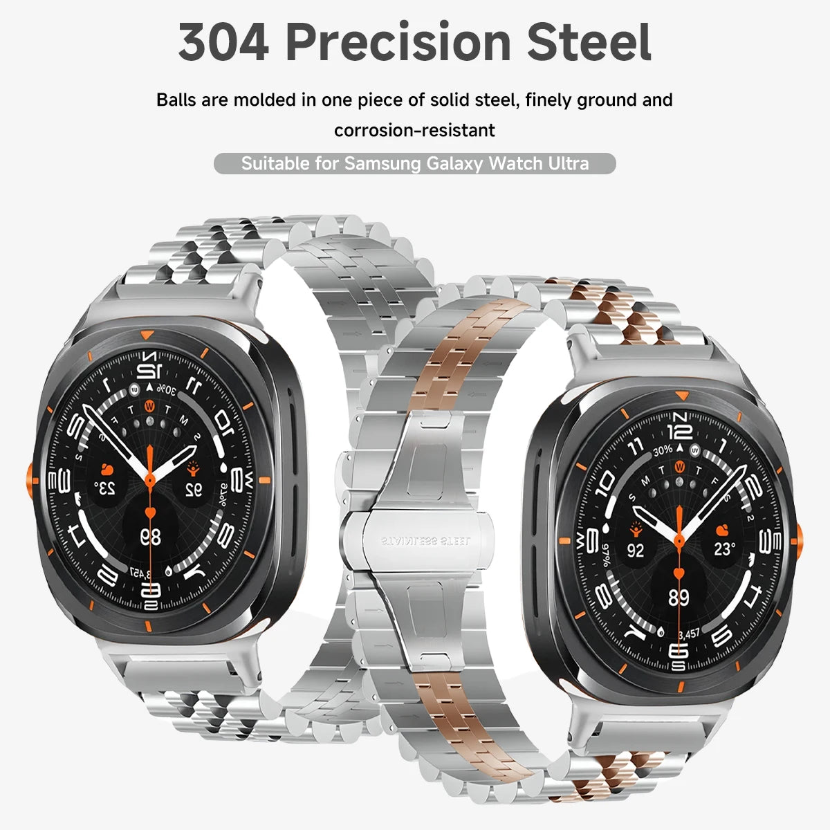 Quick Fit Stainless Steel Metal Strap for Samsung Galaxy Watch 7 Ultra 47mm Business Bracelet for Galaxy Watch 7 Ultra Wristband