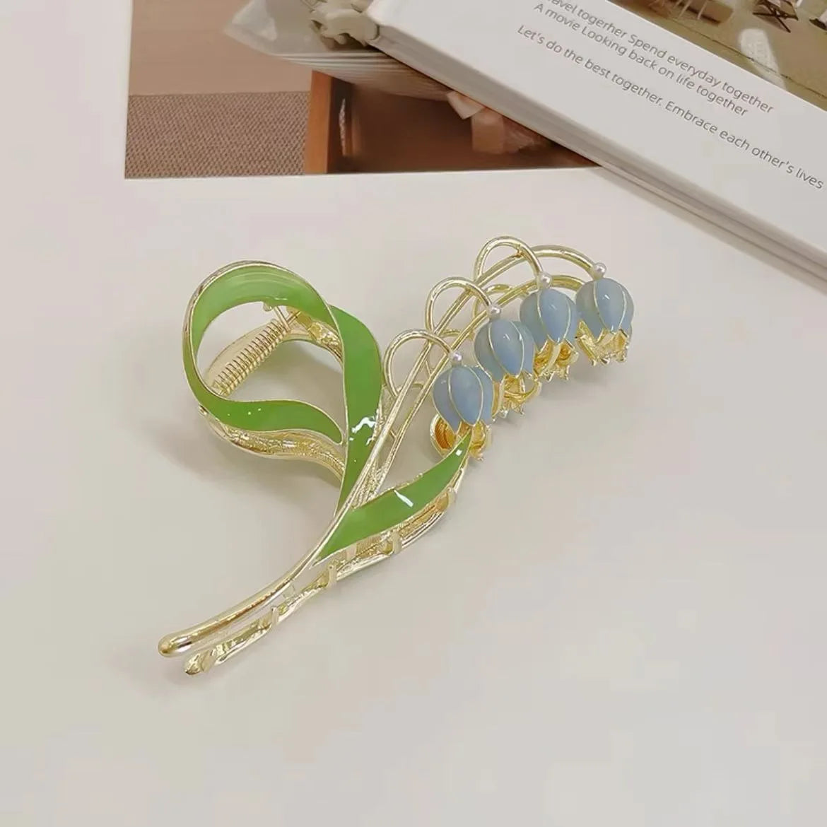 Spring Popular Hand-painted Oil Flower Hair Clip, Sweet and Girlish Temperament, Hair Clip on the Back of the Head